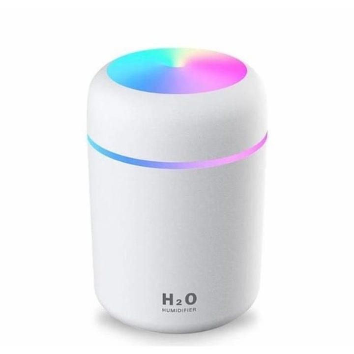Mini umidificator H2O, 300ml, lumini ambientale, alimentare USB, portabil