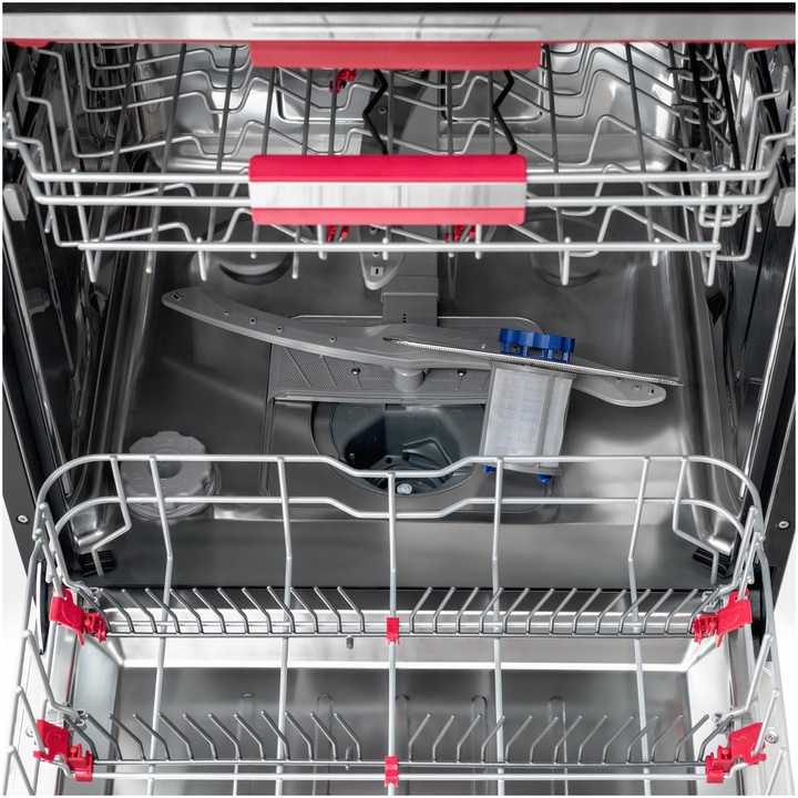 Masina de spalat vase Toshiba DW-15F3BS, 15 seturi, 8 programe, Clasa C, Twin Display Touch control, AquaStop, Filtru AntiBacterian, 60 cm, BlackSteel