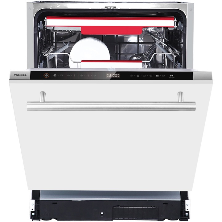 Toshiba DW-15B3 Beépített mosogatógép, 15 szett, 7 program, C osztály, Display Touch vezérlés, AquaStop, Antibakteriális szűrő, 60 cm