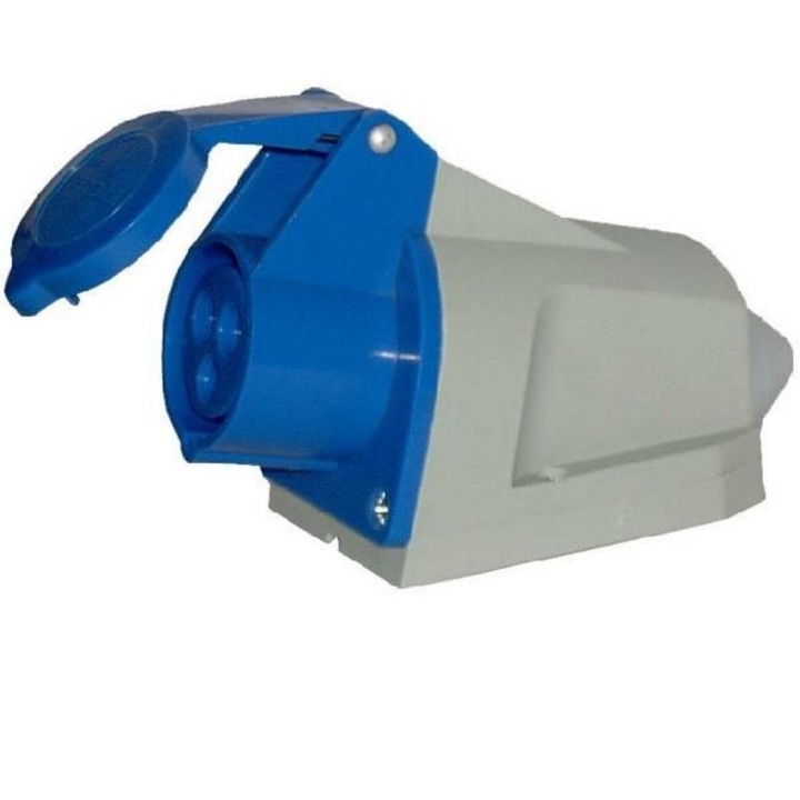 Conector electric, Tarel, 16A, 250V, 3p, Alb/Albastru