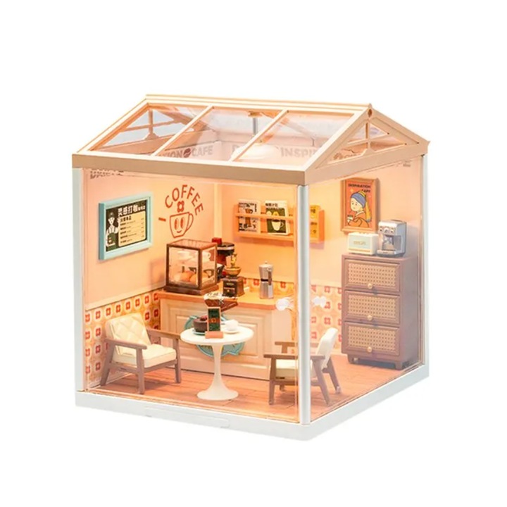 Rolife 3D Puzzle, DIY Daily Inspiration Cafe, 100 db-os