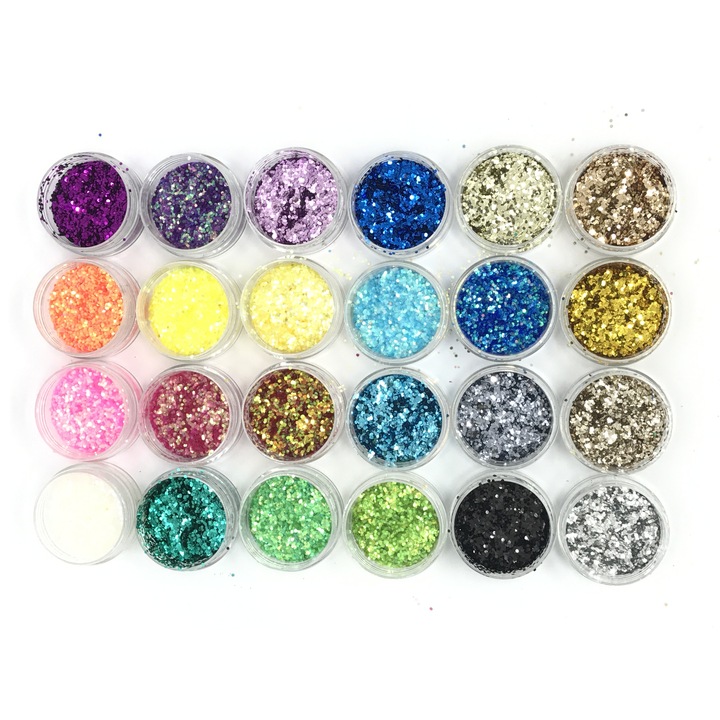 Set 24 decoratiuni unghii, Global Fashion, A2, paiete, Mix de culori