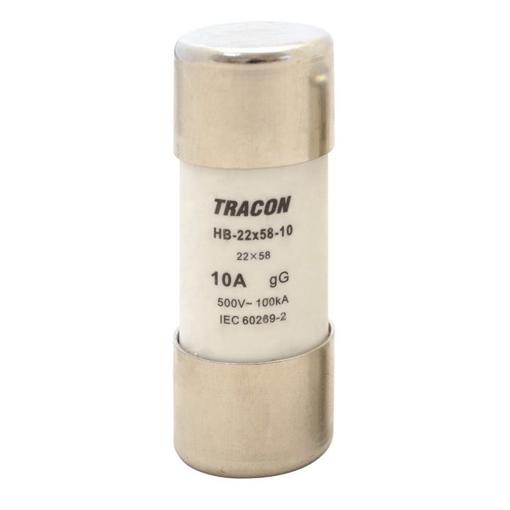 Siguranta fuzibila, Tracon Electric, 22X58 mm, 25A, Bej