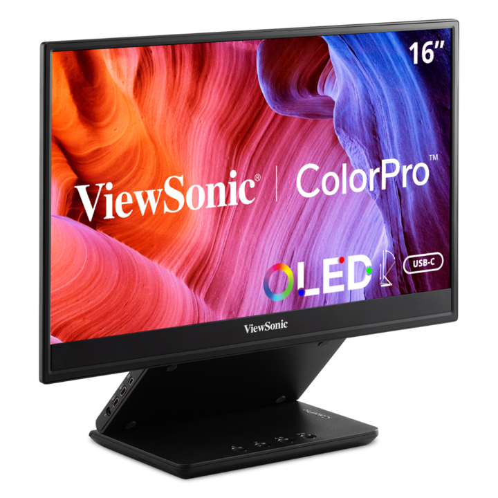 OLED монитор ViewSonic 16", Full HD, HDMI, USB Type-C, USB, черен