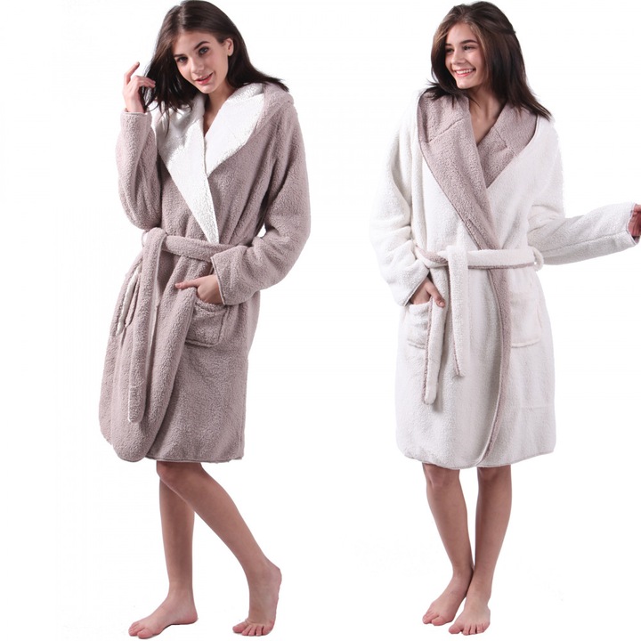 Halat de baie reversibil pentru femei Jemidi, Poliester - 65975
