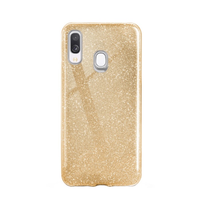 Samsung Galaxy A40 ultra slim, szilikon, Glitter Diamond, arany, Doty készülékkel kompatibilis tok