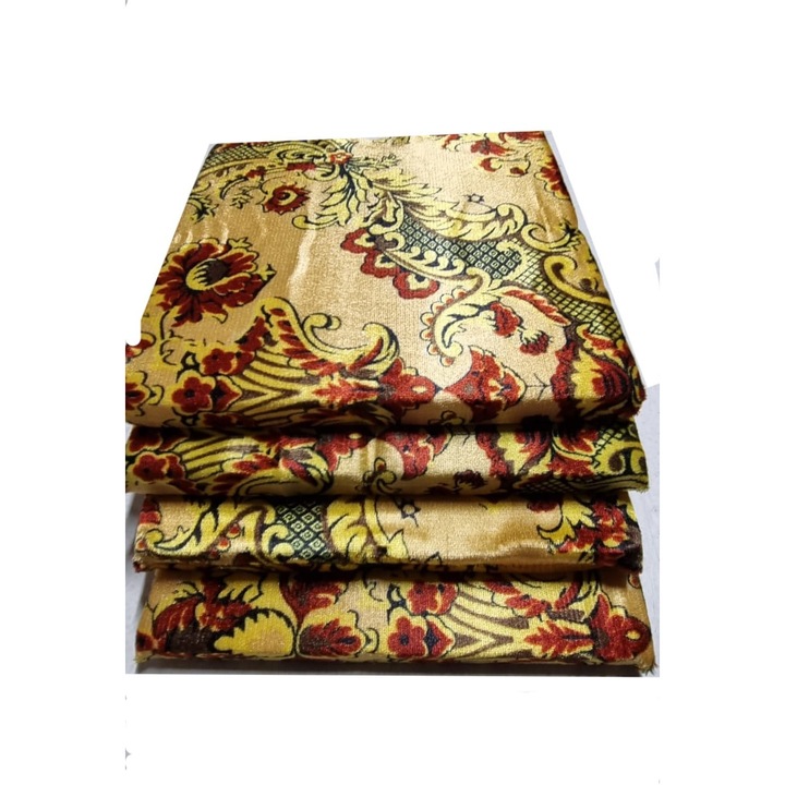 Set 4 perne decorative pentru scaun, culoare auriu, floral 33 x 33 x 3