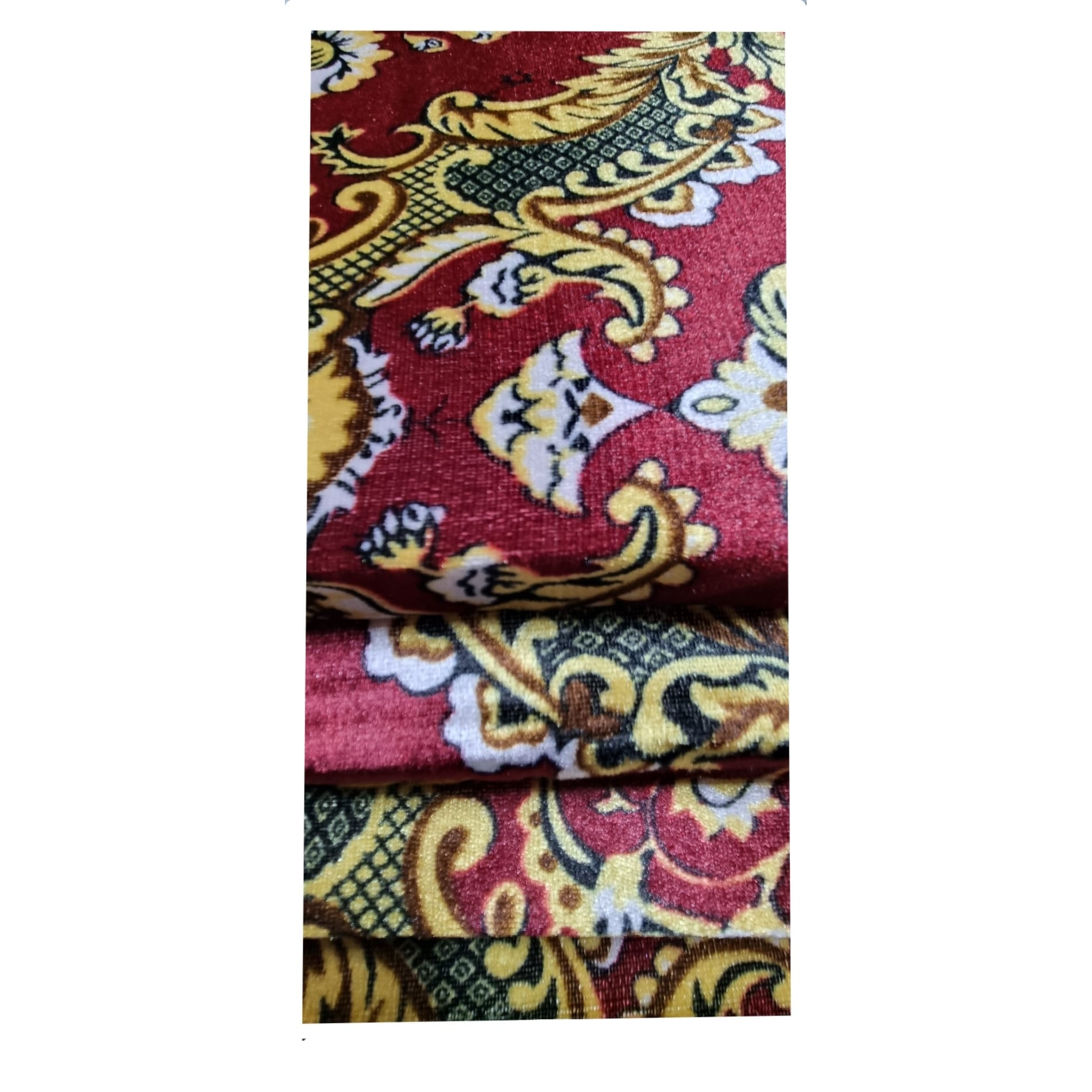 Set 4 perne decorative pentru scaun, rosu inchis, auriu, floral 33 x 33 x 3 eMAG.ro