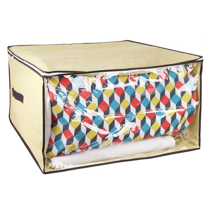 Husa ecru de depozitare haine 65x55x40cm