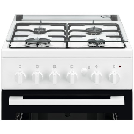 Aragaz Electrolux LKG504002W, Gaz, 4 arzatoare, Aprindere integrata plita + cuptor, Siguranta plita + cuptor, Autocuratare catalitica, 50 cm, Alb