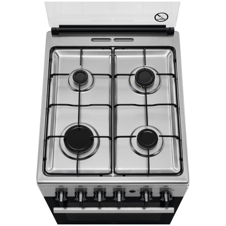 Aragaz Electrolux LKG504002X, Gaz, 4 arzatoare, Aprindere integrata plita + cuptor, Siguranta plita + cuptor, Autocuratare catalitica, 50 cm, Inox