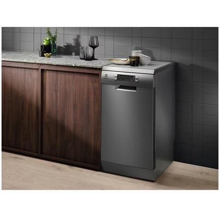 Masina de spalat vase Electrolux ESS43210SX, 10 seturi, 8 programe, Clasa E, Motor Inverter, Display LED, 45 cm, Inox