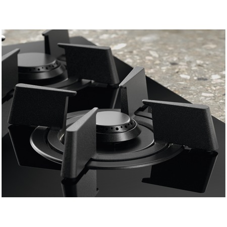 Plita incorporabila Electrolux KGG953753K, Gaz, 5 arzatoare, Aprindere electrica, Gratare fonta, Timer electronic, Conectivitate hota, 90 cm, Negru