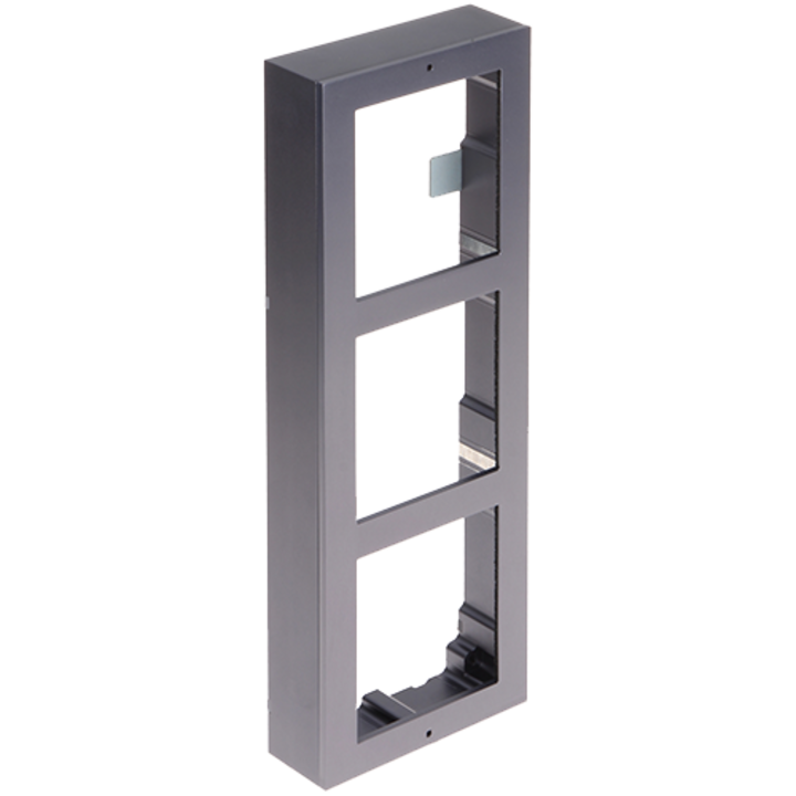 Panou frontal pentru 3 module videointerfon modular Hikvision DS-KD-ACW3; permite