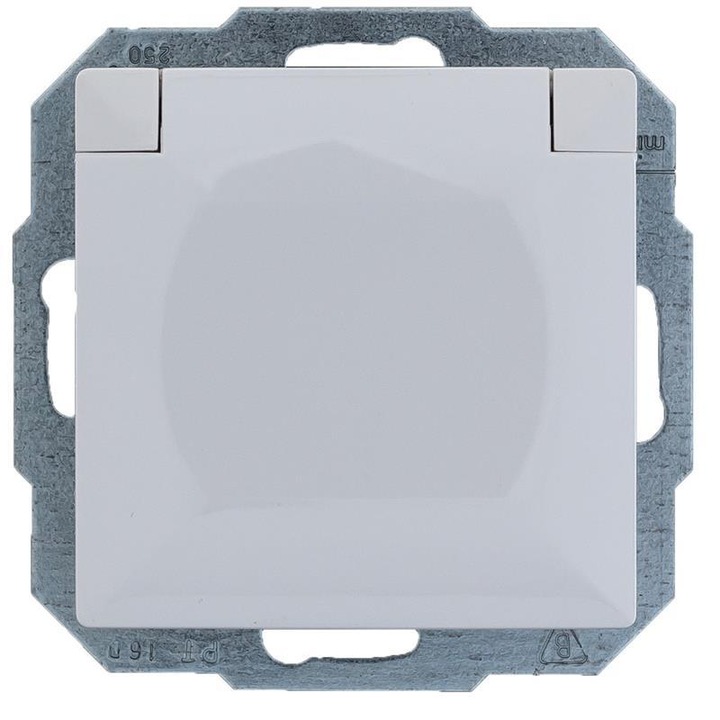 Електрически контакт устойчив на пръски, Abex, 250 V, 16 A, ABS, Бял