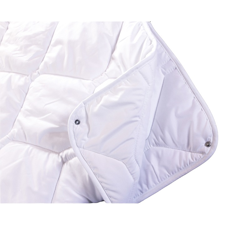 Set pilota/perna, Cotton Shop, Poliester/Fibre siliconice, 135x200/70x80 cm, Alb