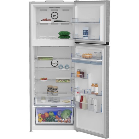Frigider cu doua usi Beko B5RDNE504LDXB, 477 l, No Frost, HarvestFresh, Everfresh+, AeroFlow, Display, Compartiment 0°C, Clasa E, H 185 cm, Metal Look