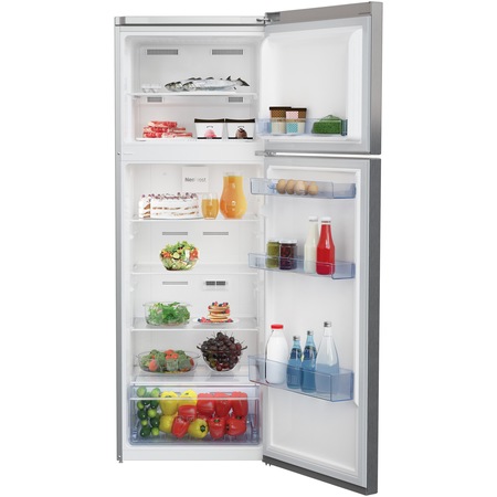 Frigider cu doua usi Beko RDNE350K30XBN, 313 l, NeoFrost Dual Cooling, HarvestFresh, AeroFlow, Display, Compresor ProSmart Inverter, Clasa F, H 172 cm, Metal Look