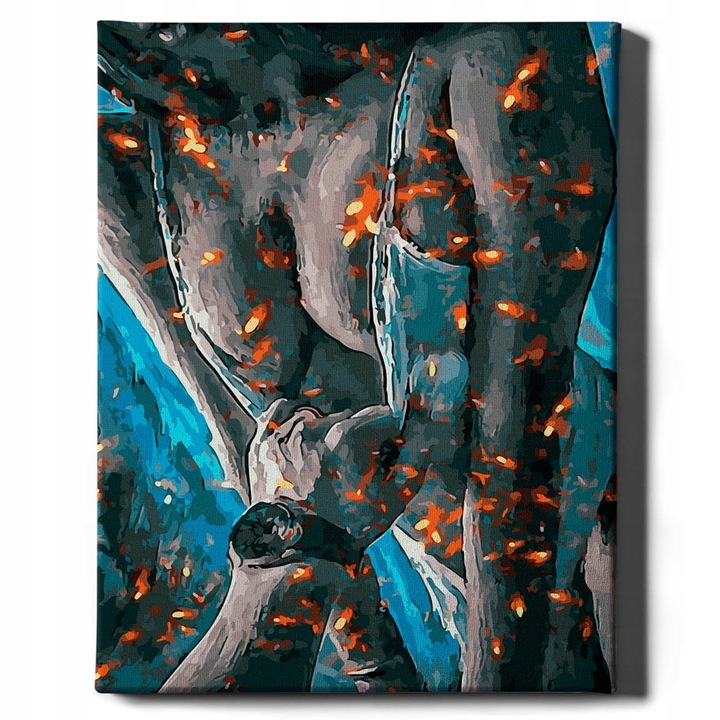 Комплект рисуване по номера, Огнена страст, 40 х 50 см, Платно, Многоцветен, 14 години+