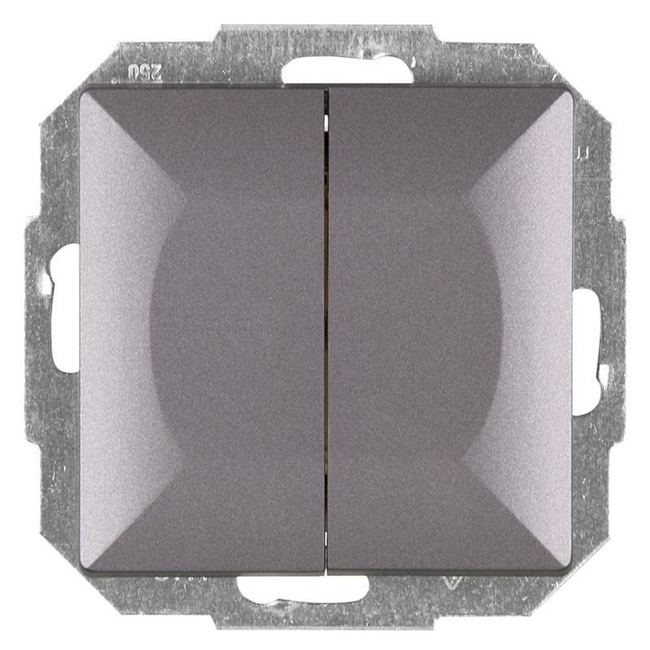 Dupla kapcsoló, Abex, ABS, szürke