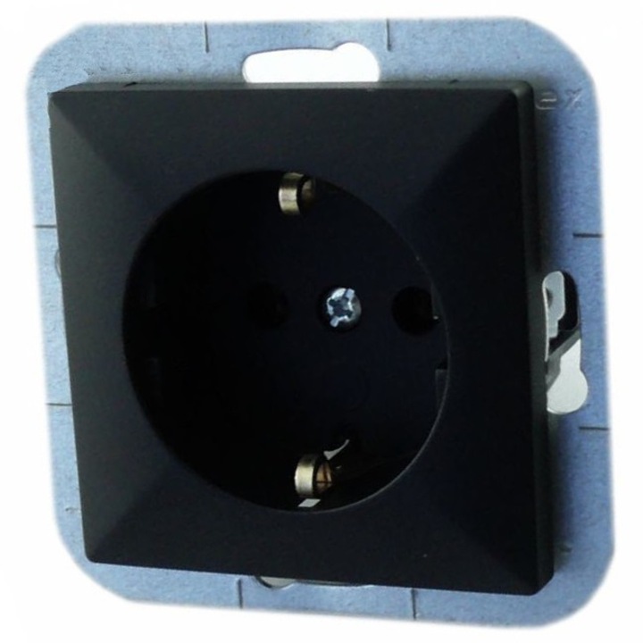 Шуко контакт, Abex, 250 V, 16 A, черен