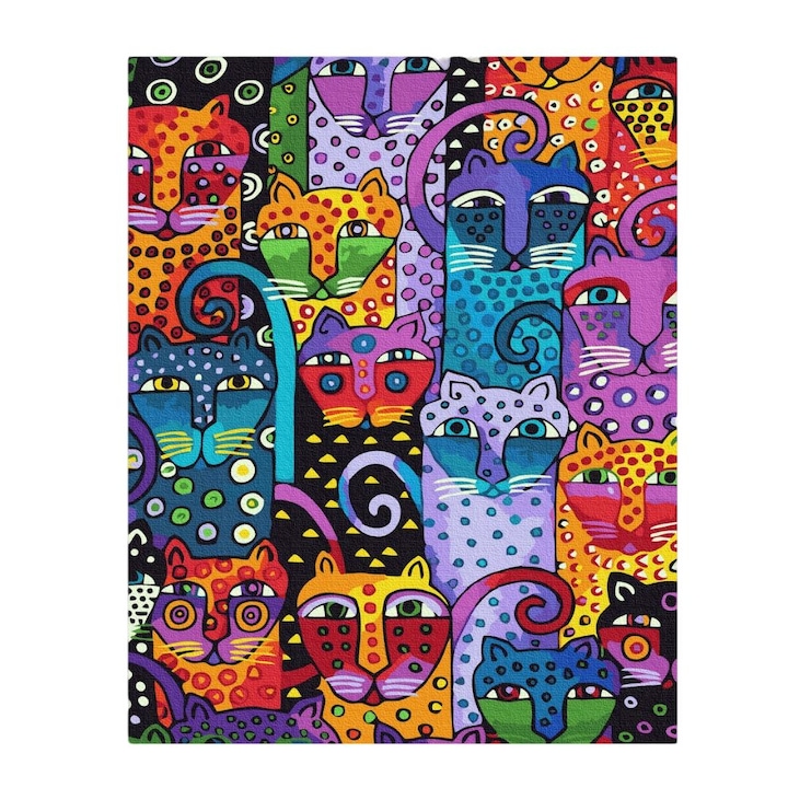 Set pictura pe numere, cu sasiu, Festivalul pisicilor, 40x50 cm