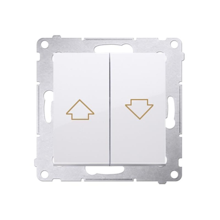 Dupla kapcsoló, Kontakt-Simon, ABS, 10 A, Fehér