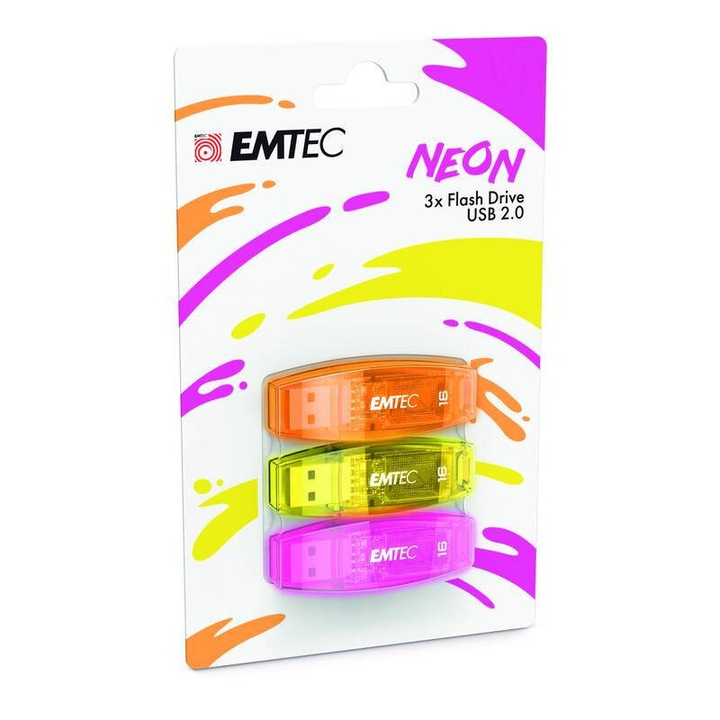 Memorie USB Emtec C410 32GB USB 2.0 Color Mix 3-Pack