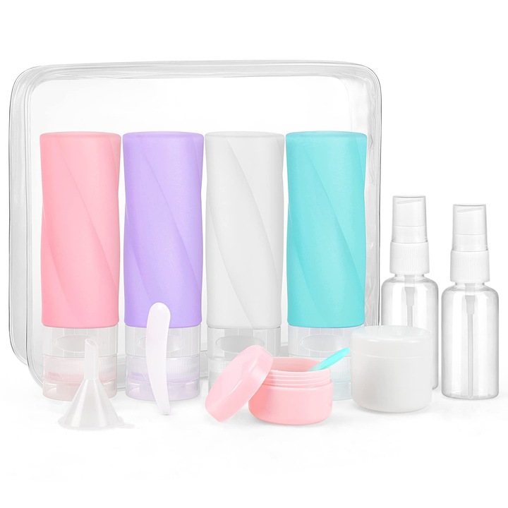 Set pentru calatorie, YIJBAO, 14 Piese, Silicon, Multicolor