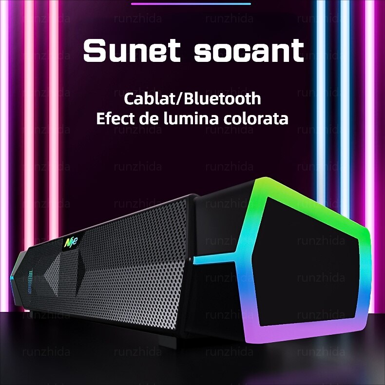 Безжична колонка за PC, RGB, Bluetooth 5.0, USB, черна - eMAG.bg