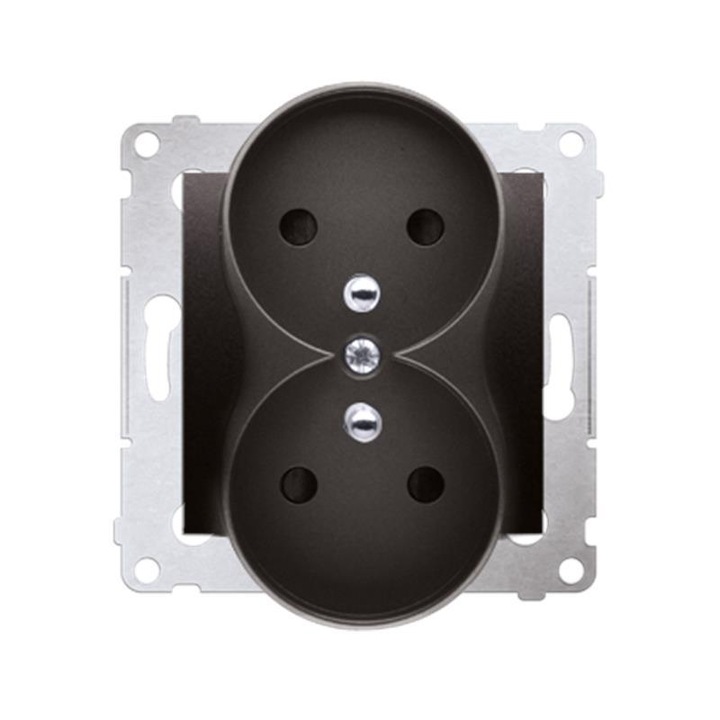 Двоен контакт, Kontakt-Simon, 250V, 16A, Сив