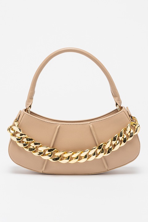 Francesca Rossi, Keresztpántos műbőr táska láncos fogantyúval, Tópbarna