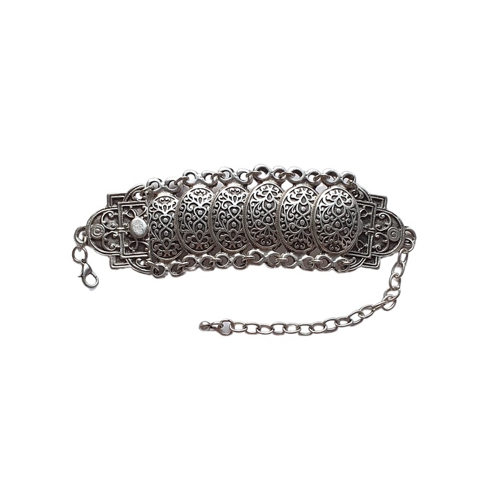 Гривна от сребърна сплав, античен модел P0687, Vintage, регулируем размер