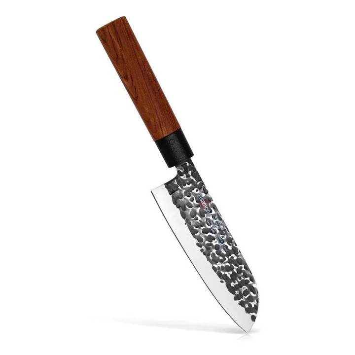 Cutit santoku Fissman-Kensei Ittosai, otel AUS-8, 15 cm, argintiu/maro