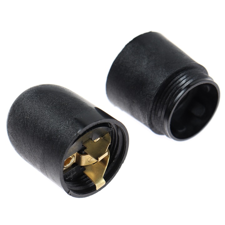 Dulie din plastic cu soclu E14, Negru