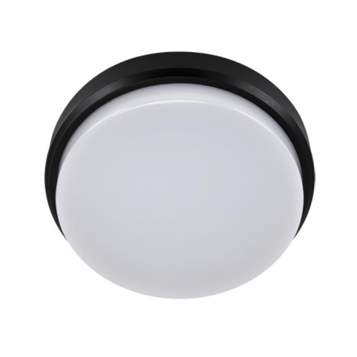 Plafoniera LED, Horoz Electric, ABS, 12W, 4000K, Alb/Negru