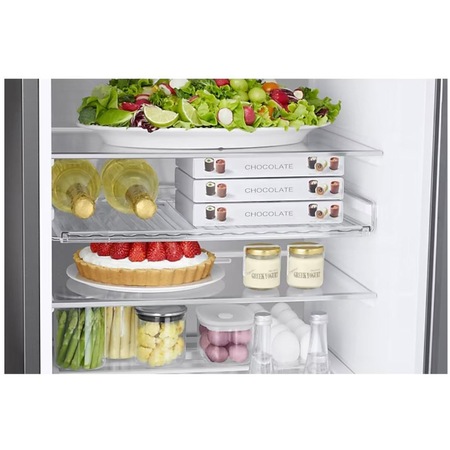 Combina frigorifica Samsung RB38C7B6CS9/EF, Bespoke, 390 l, Clasa C, Total No Frost, All-Around Cooling, Compresor Digital Inverter, WiFi, AI Energy, H 203 cm, Inox
