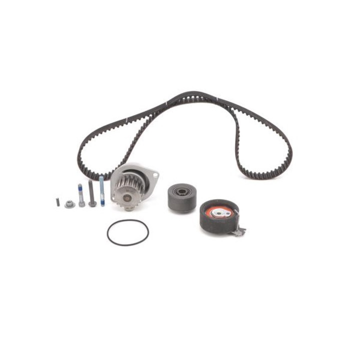 Vezérműszíj/vízszivattyú készlet, Bosch, Citroen/Peugeot kompatibilis, Fekete