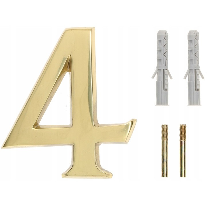 Numar pentru usa, Kotarbau, Alama, 10 cm, Auriu