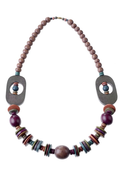 Colier, Gloria Maris Handmade, Wood exotic 2450 Multicolor, 64 cm