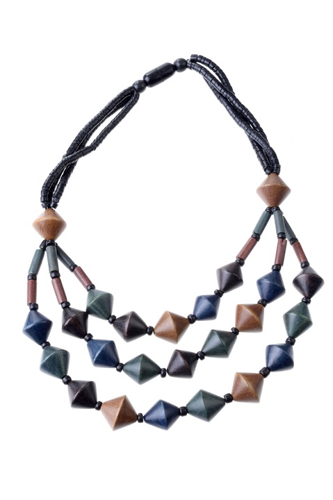 Colier, Gloria Maris Handmade, Wood exotic 39256 Multicolor, 47 cm