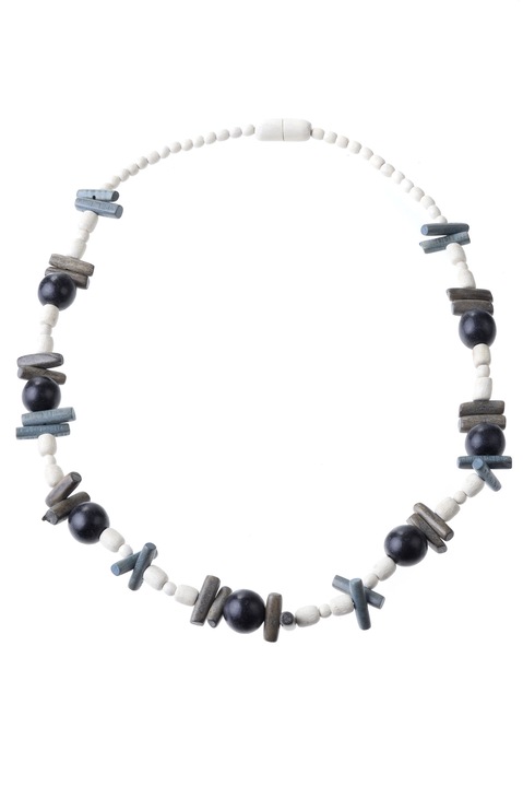 Colier, Gloria Maris Handmade, Wood exotic 30962 Alb/Maro, 64 cm