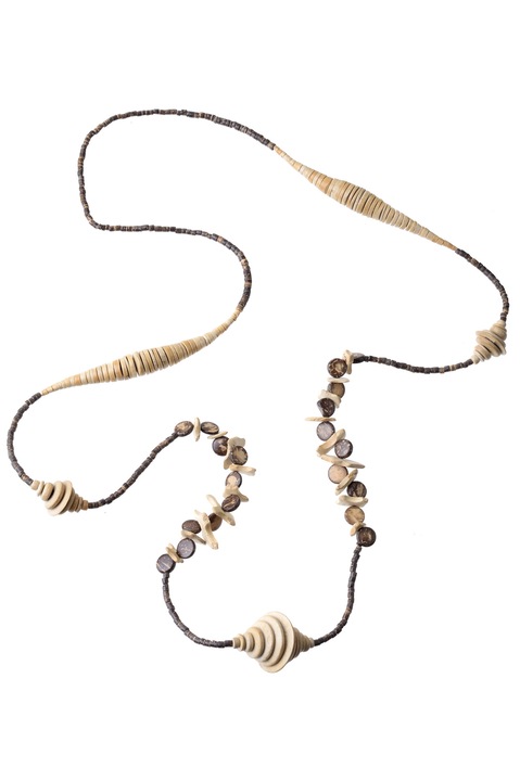 Colier, Gloria Maris Handmade, Wood exotic 01356 Maro/Bej, 120 cm