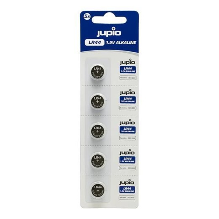 Батерия, Jupio, LR44, Алкална, 1.5V, 5 бр