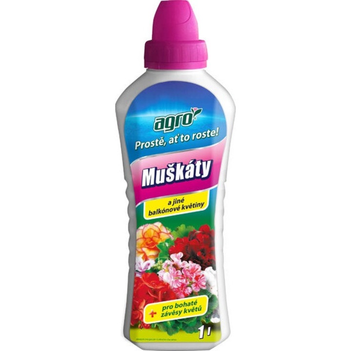 Ingrasamant lichid, Agro, Pentru muscate/flori de balcon, 1 l