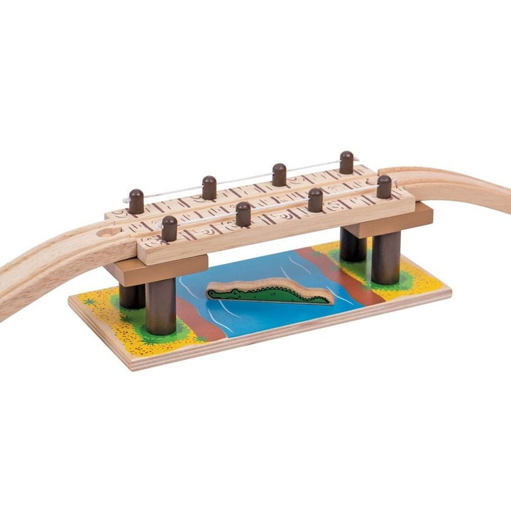 Safari Bridge, Bigjigs Rail, Fa, Multicolor, 3 év+