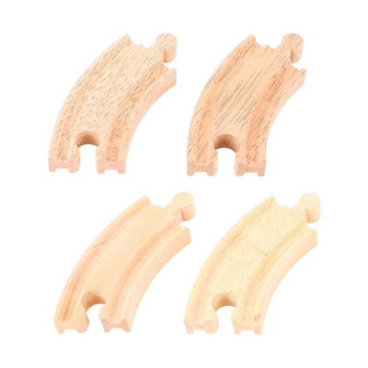 Set 4 sine, Bigjigs Rail, Lemn, 10 cm, 3 ani+