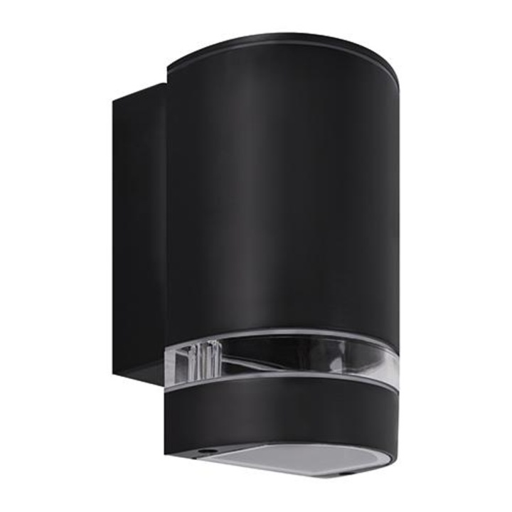 Външна стенна лампа, Struhm, Алуминий, GU10, 35W, Черна, 04004
