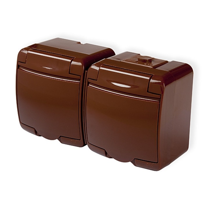 Контакт, Karlik, Двоен, Кафяв