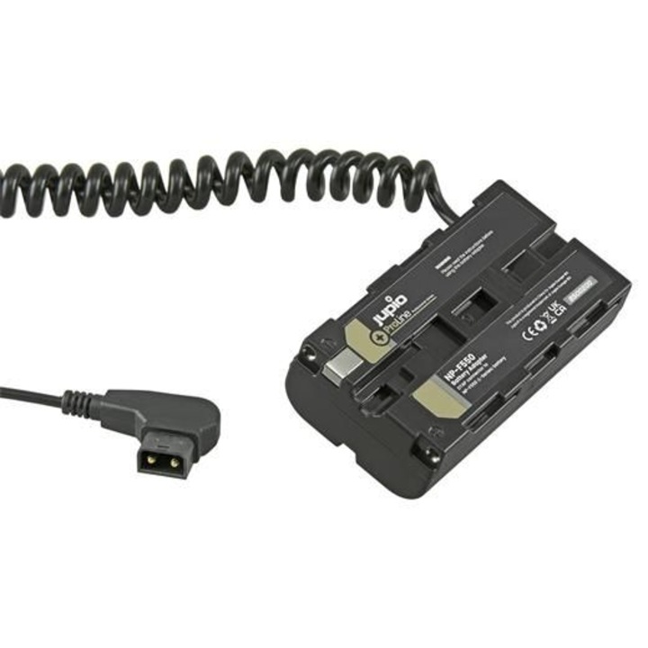 Set baterie si adaptor, Jupio, ProLine, NP-F550, Seria L, D-TAP, pentru Sony, Negru